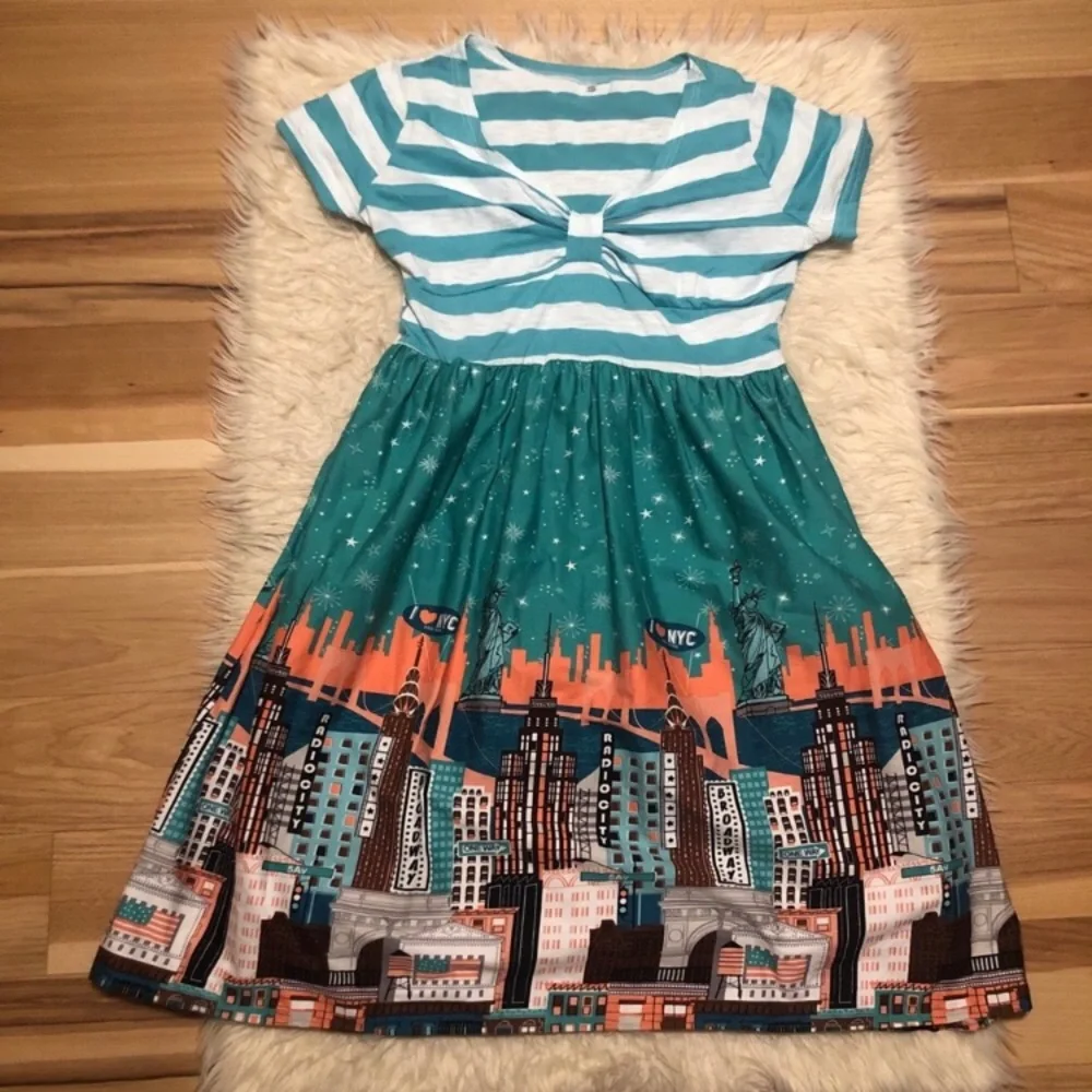City Print NYC Print Pinup Girl Retro Dress - Picture 3 of 7
